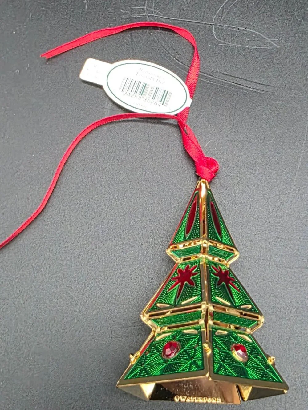 Waterford Holiday Heirlooms Green metal Christmas Tree Decorative Ornament